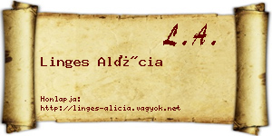 Linges Alícia névjegykártya